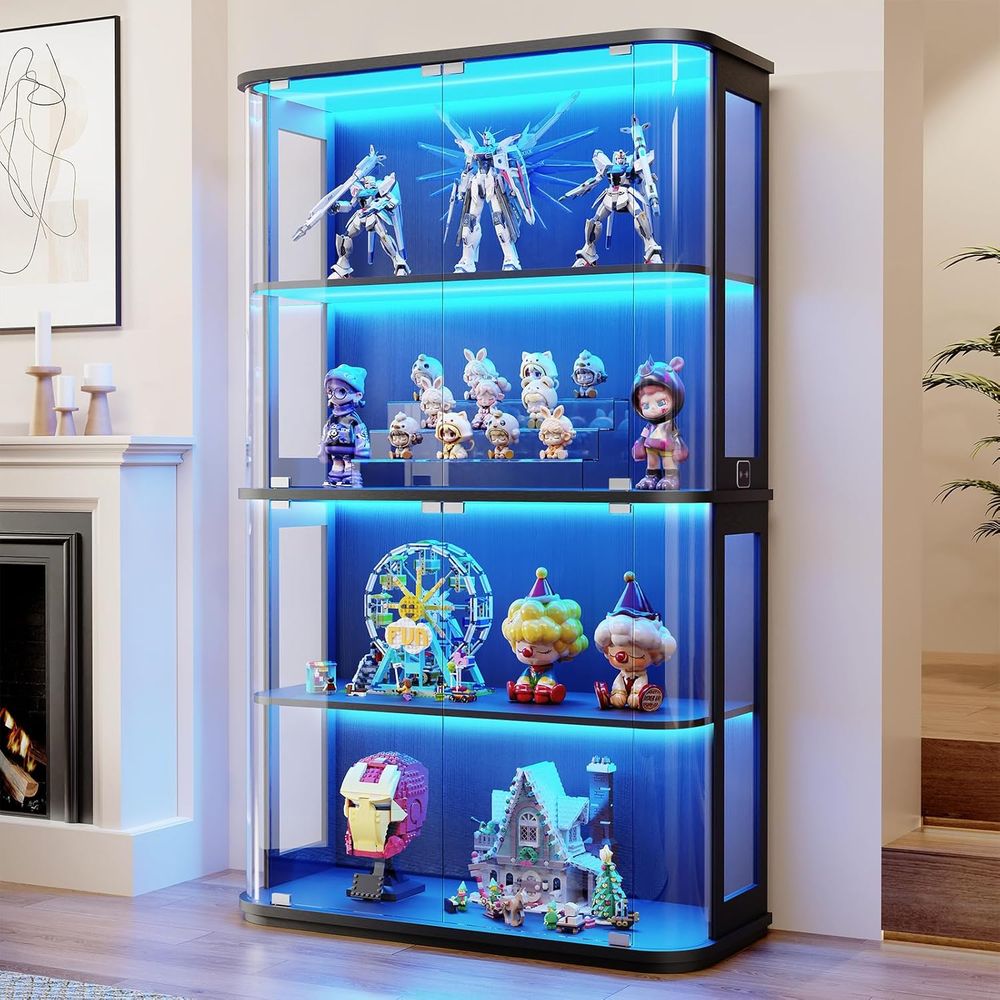 유리문이 있는 대형 곡선형 디스플레이 캐비닛, 3가지  - Glass Cabinet Display 리뷰 및 가격