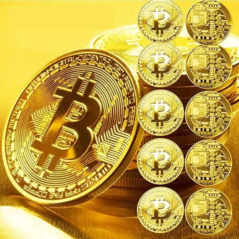60-2PCS 골드 도금 Bitcoin 동전 소장 미술 - Arcade Game Coin 리뷰 및 가격